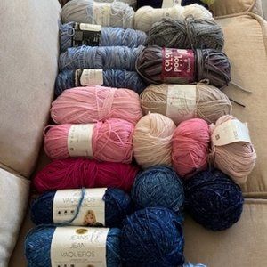 38 Assorted Skeins Of Acrylic Yarn